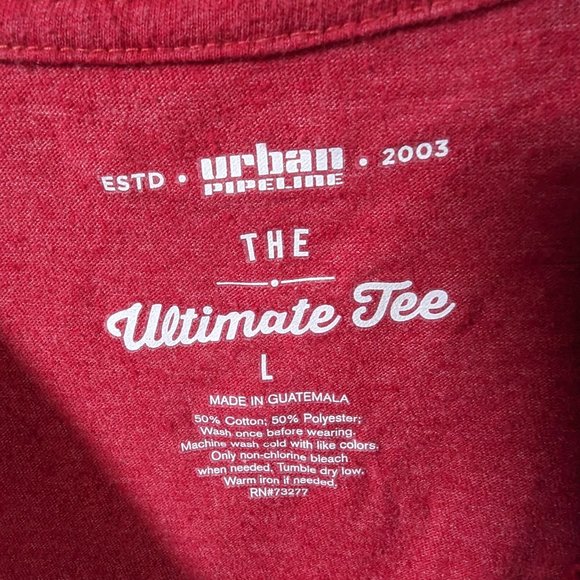Urban Pipeline The Ultimate Tee Red & Gray Short Sleeve T-shirt Sz L - Picture 5 of 5